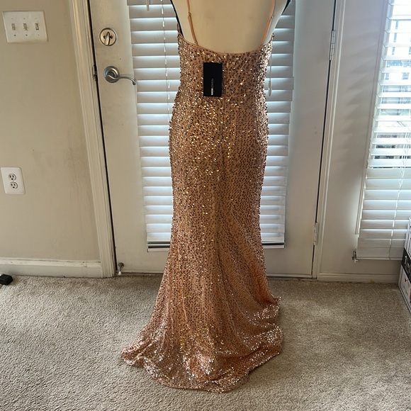 Never worn before Pink Sequin Maxi Dress with High Split! 😍😍😍😍 Size Medium - Picture 5 of 7